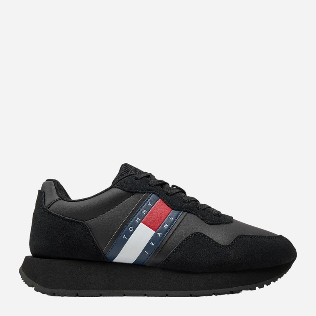 Buty sportowe męskie zamszowe do kostki Tommy Jeans EM0EM01316-BDS 43 Czarne (8720646074402) - obraz 1