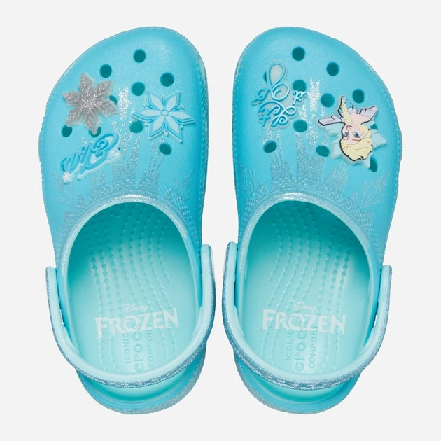 Дитячі крокси-сабо для дівчинки Crocs Classic Frozen Elsa Clog Kids 210235-90H 30-31 Різнокольорові (196265808090) - зображення 4