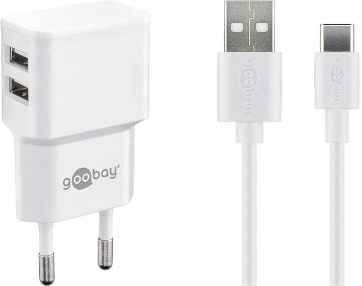 Зарядний пристрій Goobay USB-C Charger Set 12 W White (4040849449871) - зображення 1