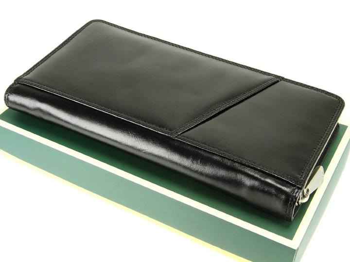 Кожаный кошелек(тревелер) для путешествий Visconti MZ101 Wing (Italian Black) - изображение 7