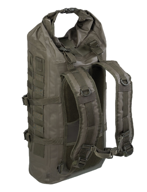 Рюкзак водонепроникний туристичний Mil-Tec 35 л Оливковий TACTICAL BACKPACK SEALS DRY-BAG 35 OLIV M-T із системою Molle для походів туризму - зображення 2