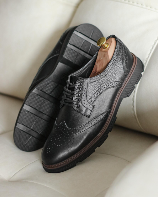 Мужские кожаные броги туфли LEGESSY SENS BLACK 44 от продавца: Move and ...