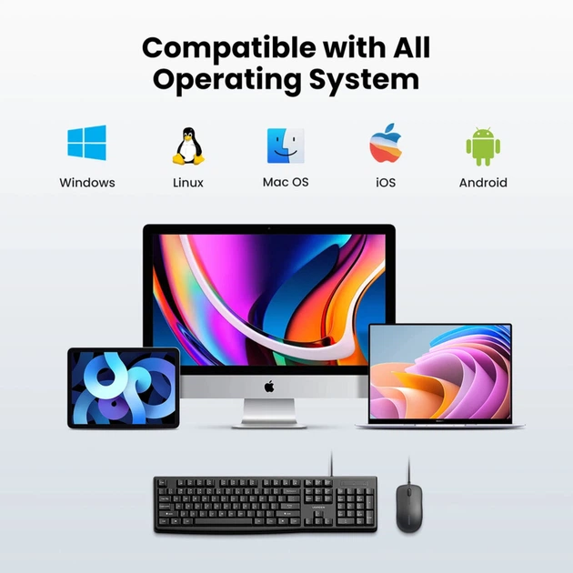 Комплект з маніпулятора миші та клавіатури UGREEN Wired Keyboard and Mouse Combo (UGR-15217) - изображение 6