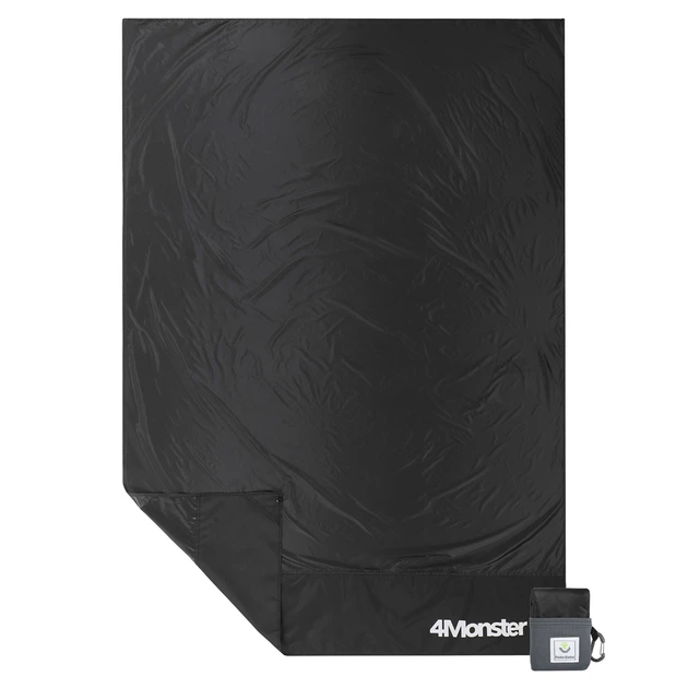 Ковдра для пікніка (кишенькова) -COMPACT POCKET BLANKET 4Monster (Нейлон, покриття водонепроникне, PL чохол, р-р 110х160см (M), чорний) (T-PBL-160_Чорний) - Фото 3 Ковдра для пікніка (кишенькова) -COMPACT POCKET BLANKET 4Monster (Нейлон, покриття водонепроникне, PL чохол, р-р 110х160см (M), чорний) (T-PBL-160_Чорний) - изображение 3