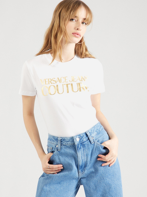 Koszulka damska bawełniana Versace Jeans Couture vjc76haht04cj00tg03 S Biała (8052019552515) - obraz 1