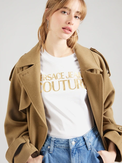 Koszulka damska bawełniana Versace Jeans Couture vjc76haht04cj00tg03 L Biała (8052019581263) - obraz 4