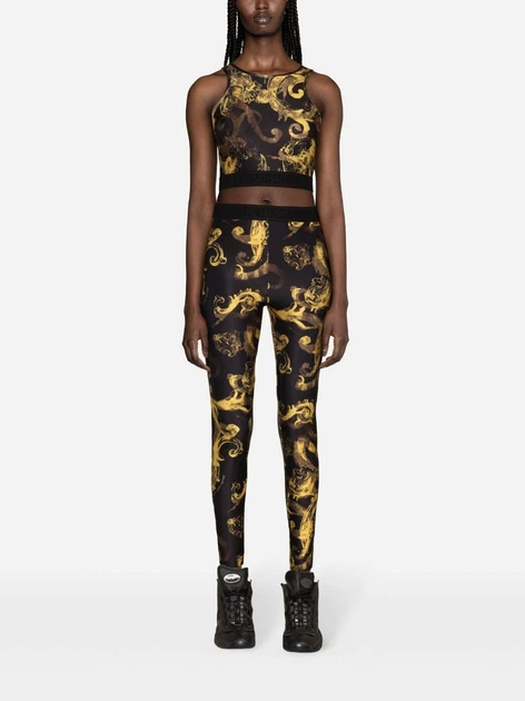 Legginsy damskie Versace Jeans Couture vjc76hac101js292g89 42 Czarny/Żółty (8052019636857) - obraz 3