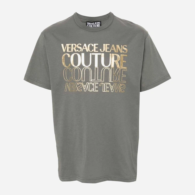 Футболка бавовняна довга чоловіча Versace Jeans Couture vjc76gaht10cj00tg14 XL Сіра (8052019580570) - зображення 4