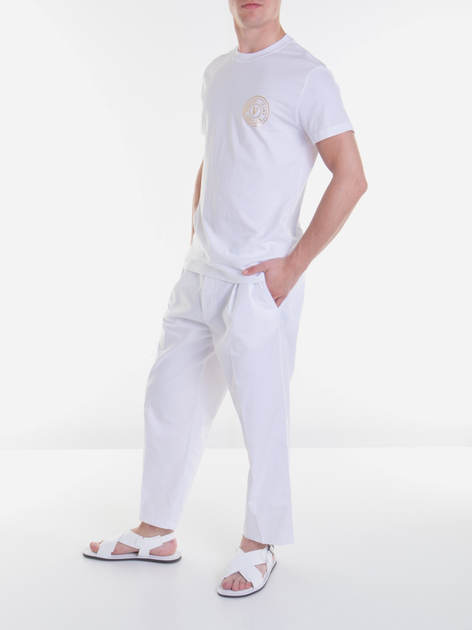 Koszulka męska bawełniana długa Versace Jeans Couture vjc76gaht02cj00tg03 2XL Biała (8052019599718) - obraz 3