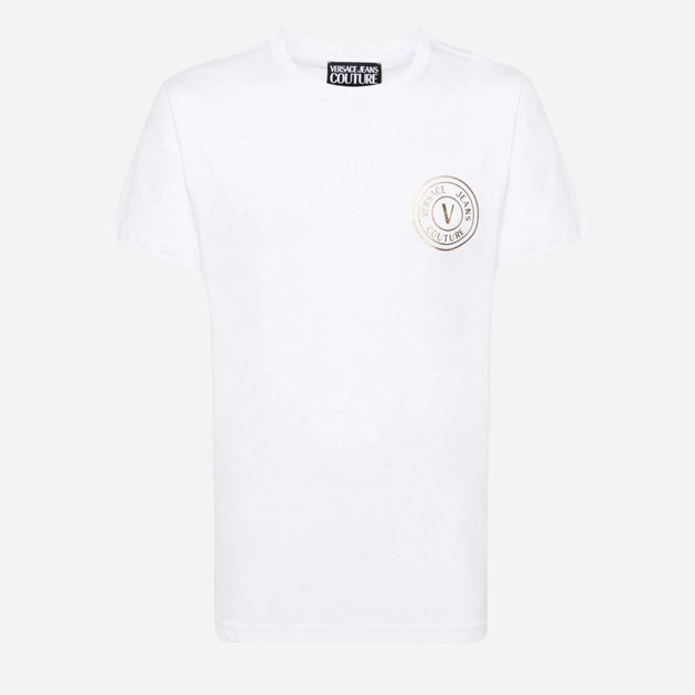 Футболка бавовняна довга чоловіча Versace Jeans Couture vjc76gaht02cj00tg03 M Біла (8052019550085) - зображення 5