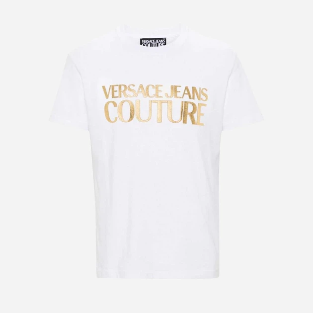 Koszulka męska bawełniana długa Versace Jeans Couture vjc76gaht00cj00tg03 M Biała (8052019550061) - obraz 4