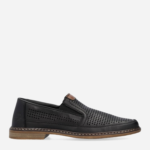 Loafersy męskie skórzane Rieker rie13459-00 46 Czarne (4061811395460) - obraz 1