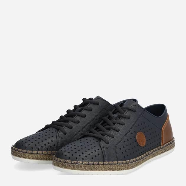 Sneakersy męskie do kostki skórzane Rieker rieb5213-15 41 Granatowe (4061811385867) - obraz 3