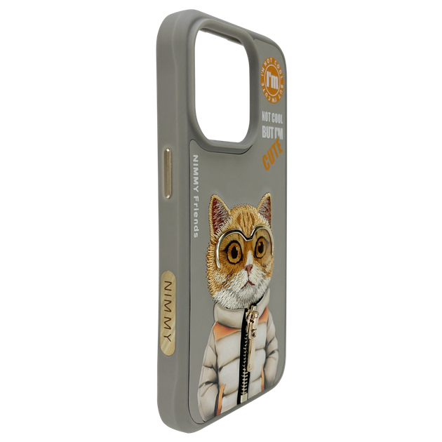 Чохол TPU+PC Nimmy 3D with Metal Buttons для iPhone 15 Колір Cat Grey - Фото 7 Чохол TPU+PC Nimmy 3D with Metal Buttons для iPhone 15 Колір Cat Grey - изображение 7
