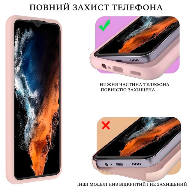Чохол Silicone case Camera Protective Samsung M52 (12) кораловий Coral - зображення 4