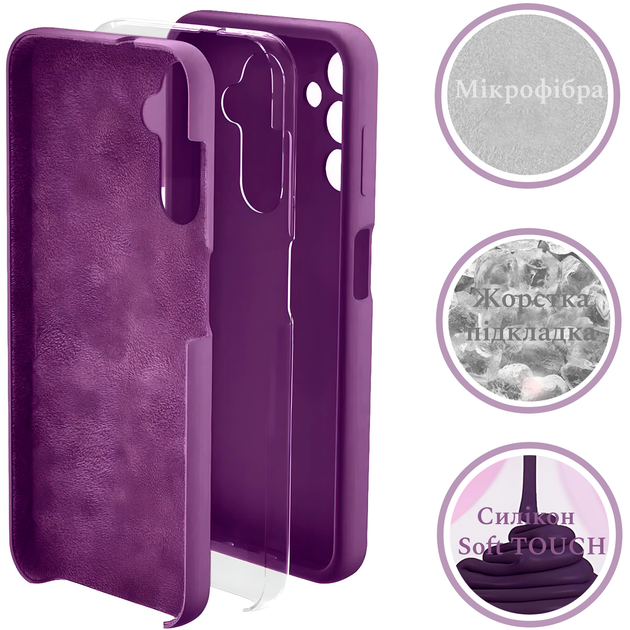 Чохол Silicone case Camera Protective Xiaomi Redmi Note 13 4G (14) фіолетовий Purple - зображення 6