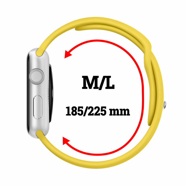 Силіконовий спортивний ремінець Fruct Sport Band для Apple Watch 42/44/45/46/49 mm (M/L) (18.5-22.5 см) Yellow - зображення 2