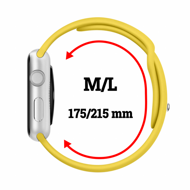 Силиконовый спортивный ремешок Fruct Sport Band для Apple Watch 38/40/41/42 mm (M/L) (17.5-21.5 см) Yellow - изображение 2
