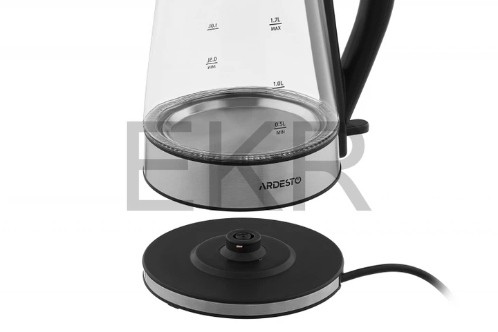 Електрочайник Ardesto EKL-F110, 1.7л, скло, STRIX, чорний (EKL-F110) - зображення 5