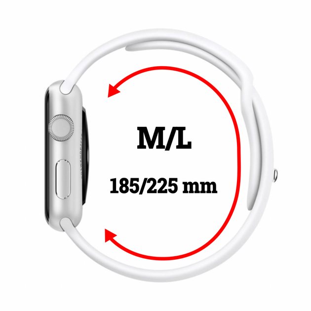 Силіконовий спортивний ремінець Fruct Sport Band для Apple Watch 42/44/45/46/49 mm (M/L) (18.5-22.5 см) White - Фото 2 Силіконовий спортивний ремінець Fruct Sport Band для Apple Watch 42/44/45/46/49 mm (M/L) (18.5-22.5 см) White - зображення 2
