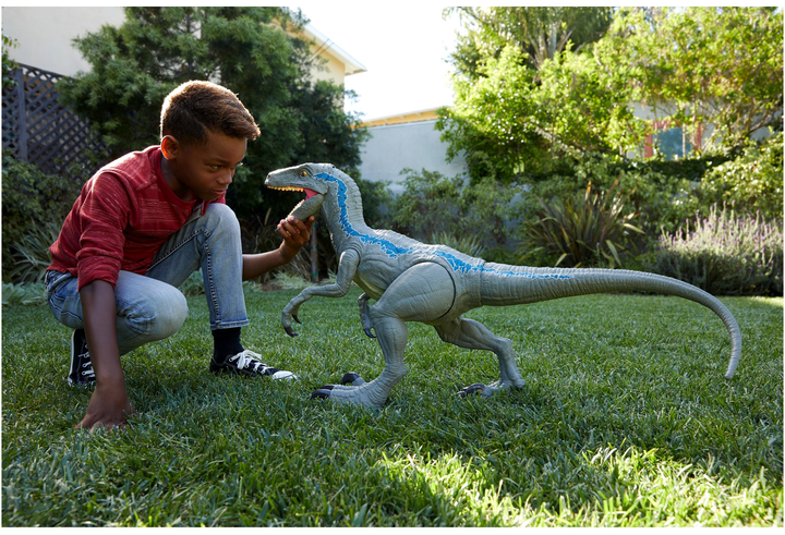 Figurka dinozaura Mattel Jurassic World Riesendino Velociraptor Blue 45 cm (0887961734737) - obraz 8