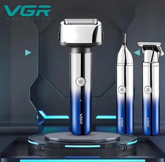 Шейвер для стрижки волосся VGR 3в1 USB блокування від випадкового включення - зображення 8