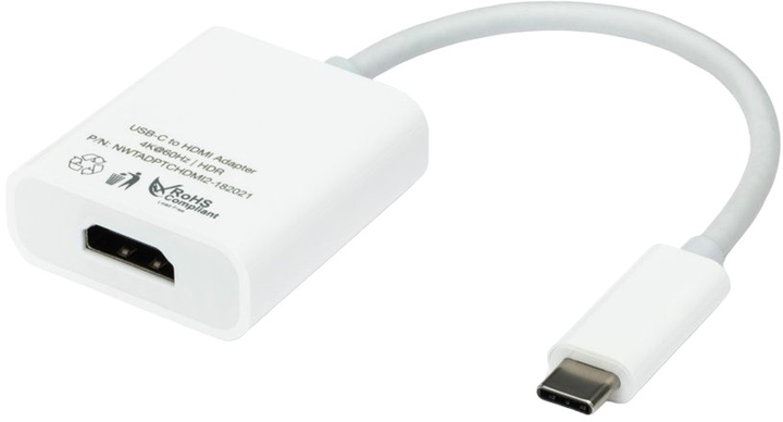 Adapter-przejściówka NewerTech USB Type-C to HDMI 2.0 4K White (0811643017153) - obraz 5