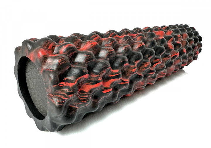 Массажный ролик EasyFit Bubbles 45 см Черный-красный - изображение 2