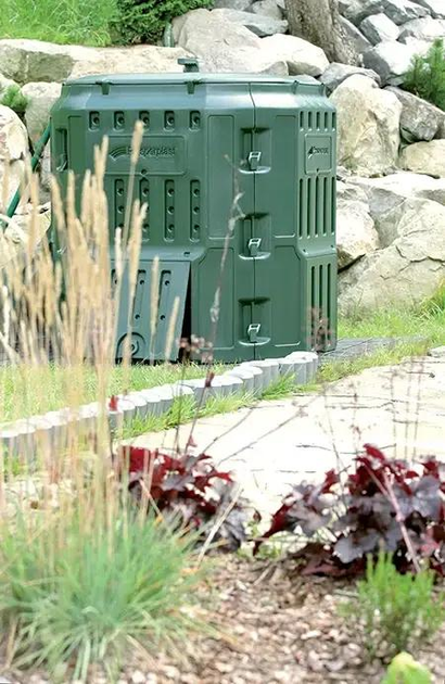 Компостер садовый Prosperplast Compogreen IKB340 340 л 800 х 800 х 870 мм пластиковый с двойными стенками Зеленый - изображение 6