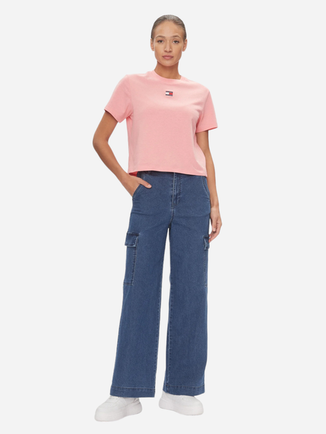 Футболка жіноча Tommy Jeans DW0DW17391-TIC XS Світло-рожева (8720646803972) - зображення 3
