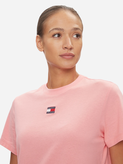 Koszulka damska bawełniana Tommy Jeans DW0DW17391-TIC M Jasnoróżowa (8720646804047) - obraz 4