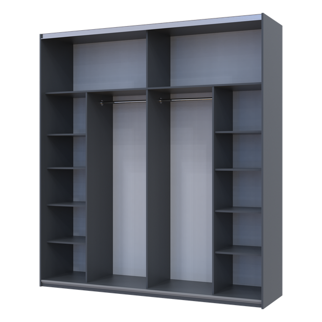 Шкаф купе Doros G-Caiser Графит вставка Бетон 220х60х240 см (44900284) - Фото 2 Шкаф купе Doros G-Caiser Графит вставка Бетон 220х60х240 см (44900284) - изображение 2