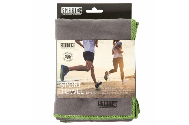 Полотенце для фитнеса Smart "Стиль" Microfiber Sport Towel 140x70 Серое - изображение 2