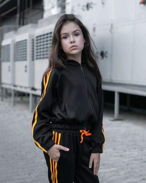 Костюм спортивный Kidsmod 140 черный 981073 - Фото 2 Костюм спортивный Kidsmod 140 черный 981073 - изображение 2