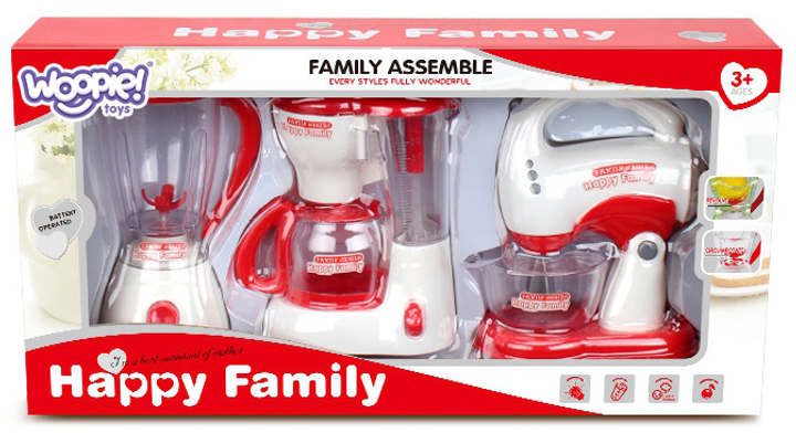 Zestaw urządzeń gospodarstwa domowego Woopie Happy Familly 3 in 1 Mikser + Blender + Robot kuchenny (5904326942936) - obraz 1