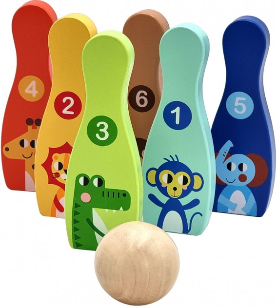 Набір для боулінгу Tooky Toy Дерев'яний (6972633371564) - зображення 3