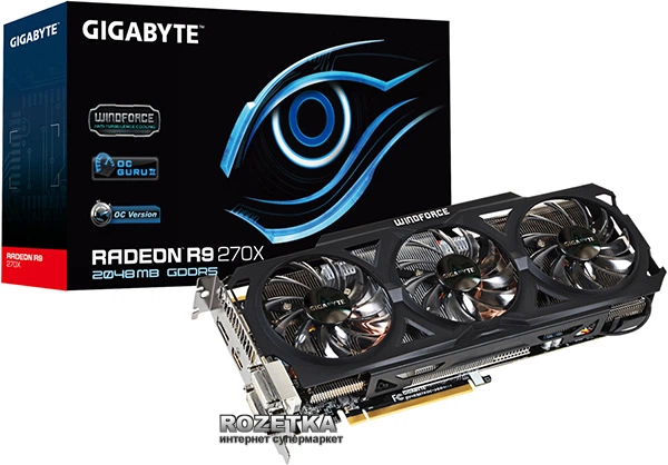 Видеокарта Gigabyte PCI-Ex Radeon R9 270X 2048MB GDDR5 (256bit