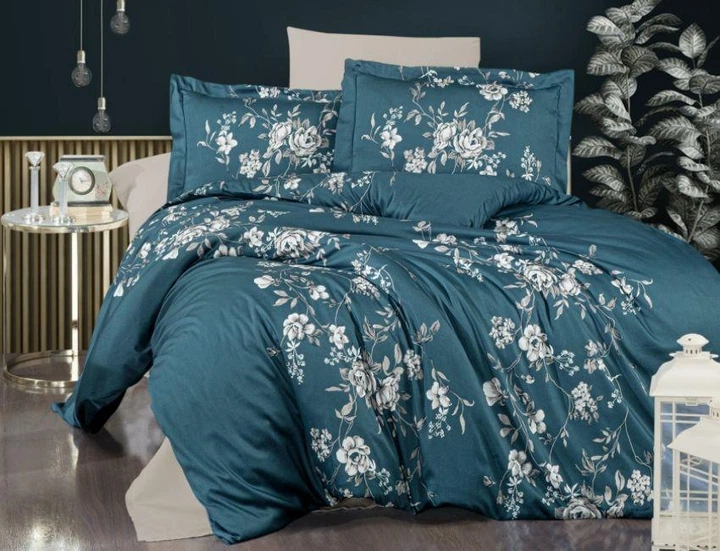 Односпальний комплект First Choice Arya turquoise Сатин 160х220 см наволочки 50х70 см, 70х70 см - зображення 2