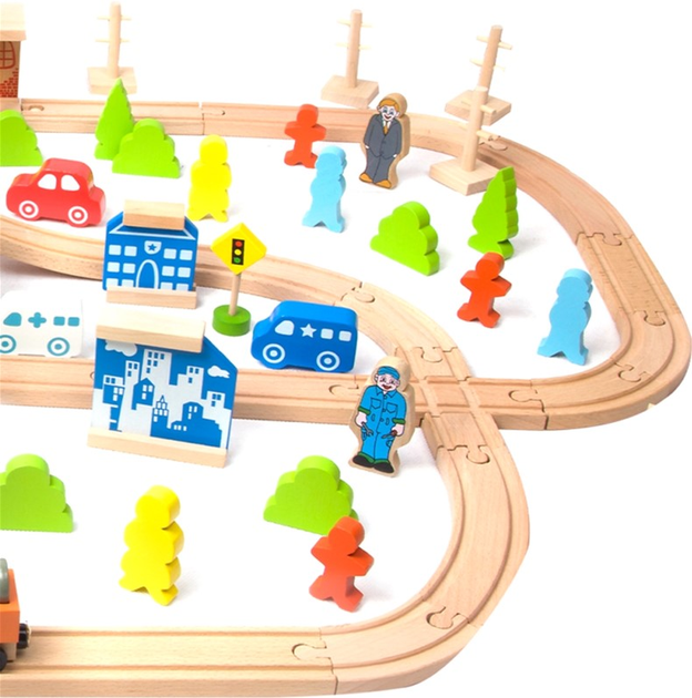 Ігровий набір Classic World Wooden Train 110 деталей (6927049002823) - зображення 9