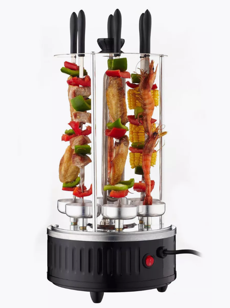 Многофункциональная электрическая вертикальная шашлычница Kebabs Machine на 6 шампуров 1000W - изображение 3
