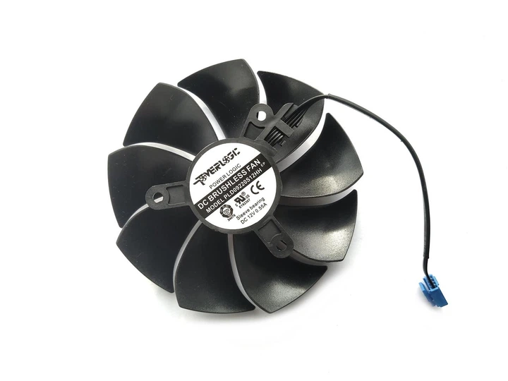 Вентилятор кулер PowerLogic для відеокарти EVGA PLD09220S12HH (PLA09215S12H PLA09215B12H PLD09220B12H T129215SU) кабель 9 см (№443.0053) - зображення 2