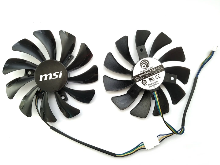 Вентилятор кулер для відеокарти MSI Inno3D GTX 1060 PLA09210B12H (XY-D09010SH HA9010H12F-Z HA9010H12SF-Z HA9010H12SB-Z) комплект 2 шт (№43.9) - зображення 2