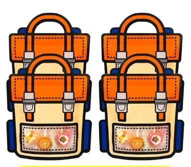 Пакет zip прозорий харчовий Портфель з ручкою помаранчевий