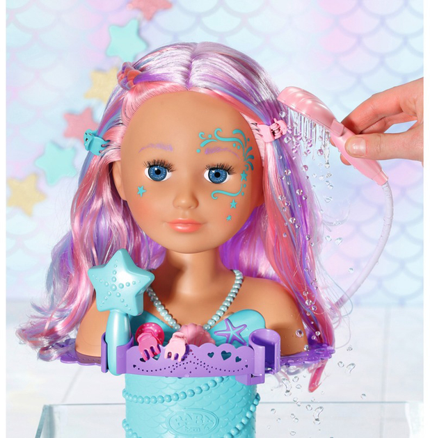 Głowa do stylizacji i makijażu Baby Born Sister Styling Syrena 37 cm (4001167830550) - obraz 6