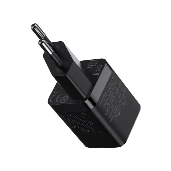 Мережевий зарядний пристрій Baseus CCGN010101 GaN3 Fast Charger 30W Type-C black - Фото 3 Мережевий зарядний пристрій Baseus CCGN010101 GaN3 Fast Charger 30W Type-C black - зображення 3