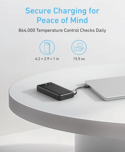 Зовнішній акумулятор Anker Power Bank 20,000mAh USB-C Cable 87W