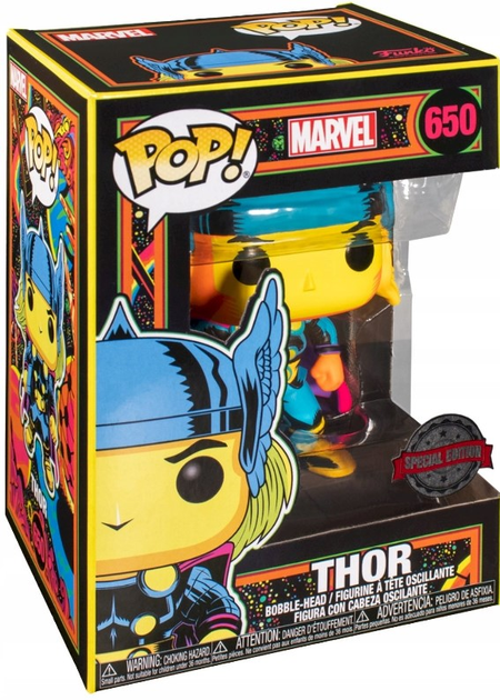 Фігурка Funko POP! Marvel Black Light Thor 650 (0889698488471) - зображення 3