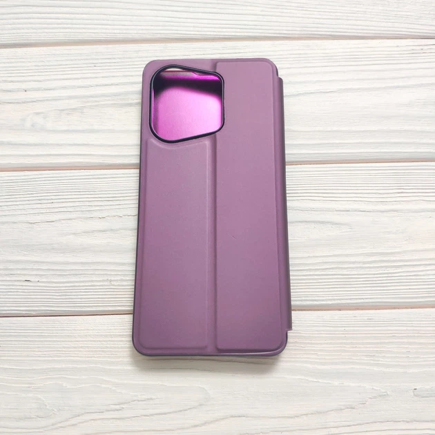 Чехол-книжка Mirror для Xiaomi Poco M6 Pro Зеркальная Сиреневый - изображение 3