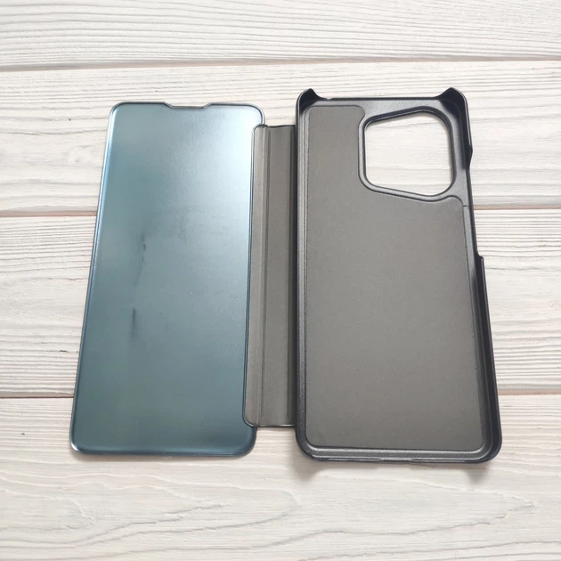 Чохол-книга Mirror для Xiaomi Poco M6 Pro Дзеркальна Чорний - Фото 2 Чохол-книга Mirror для Xiaomi Poco M6 Pro Дзеркальна Чорний - зображення 2