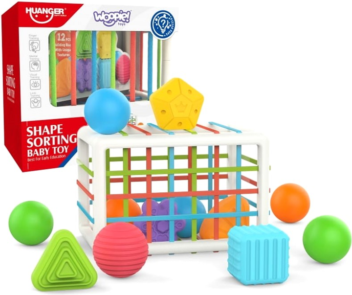 Сортер Woopie Shape Sorting Гнучкий сенсорний кубик 13 елементів (5904326944299) - зображення 2